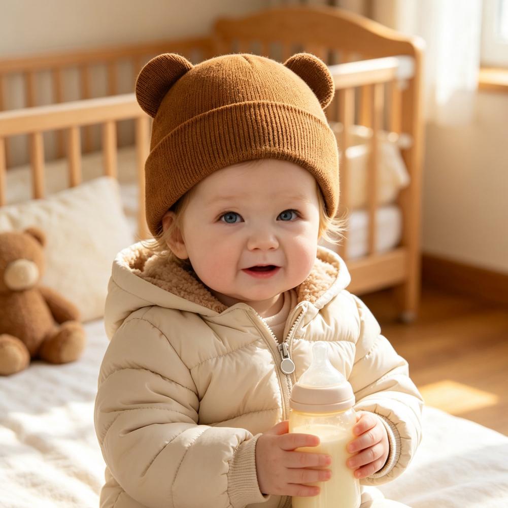 Infant Beanie Hat With Ears - Bonnet d'hiver en tricot pour bébé,