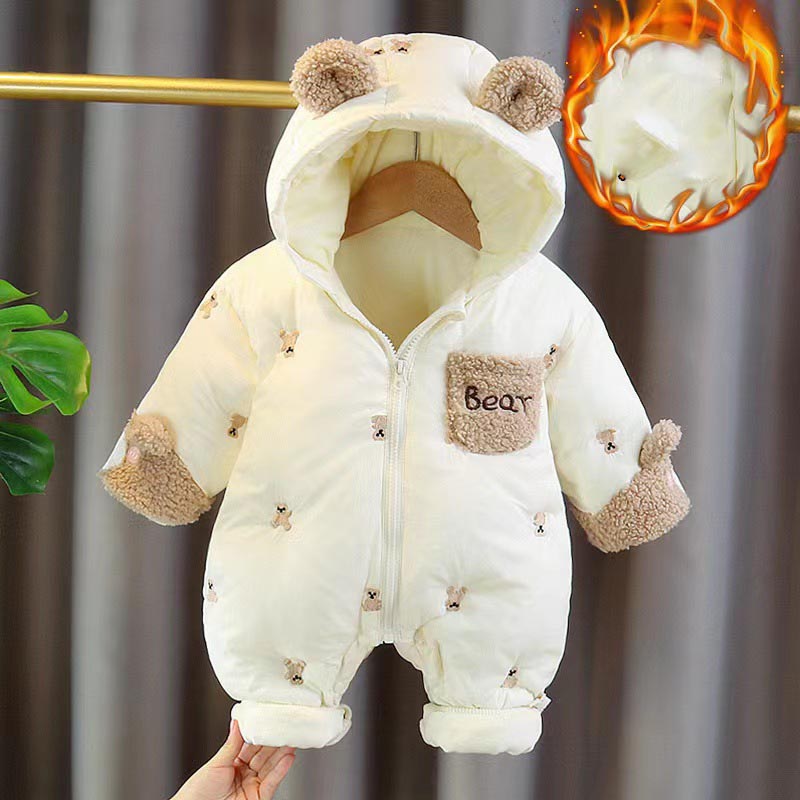 Cotton Baby Onesies Zipper - Barboteuse d'hiver pour nouveau-né, combinaison en