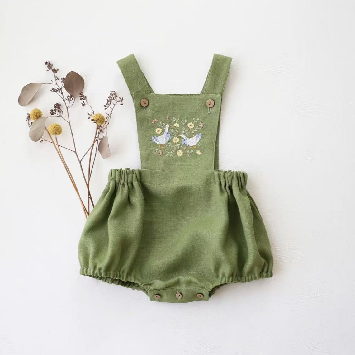 Baby Summer Linen Sleeveless Jumpsuit - Nouvelle combinaison d'été 2026 style campagnard