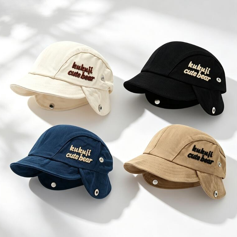 Infant Beanie Hat With Ears - Bonnet Bébé Automne 2026 avec Cache-Oreilles,