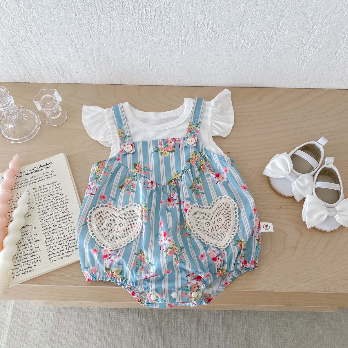 Newborn Baby Girl Romper Floral - Vêtements pour nouveau-nés filles, 2 pièces,