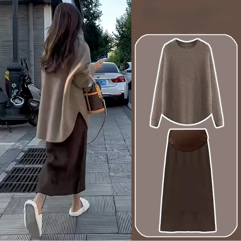 Maternity Wear - ALTERWear-Ensemble pull et jupe demi-corps imbibés,