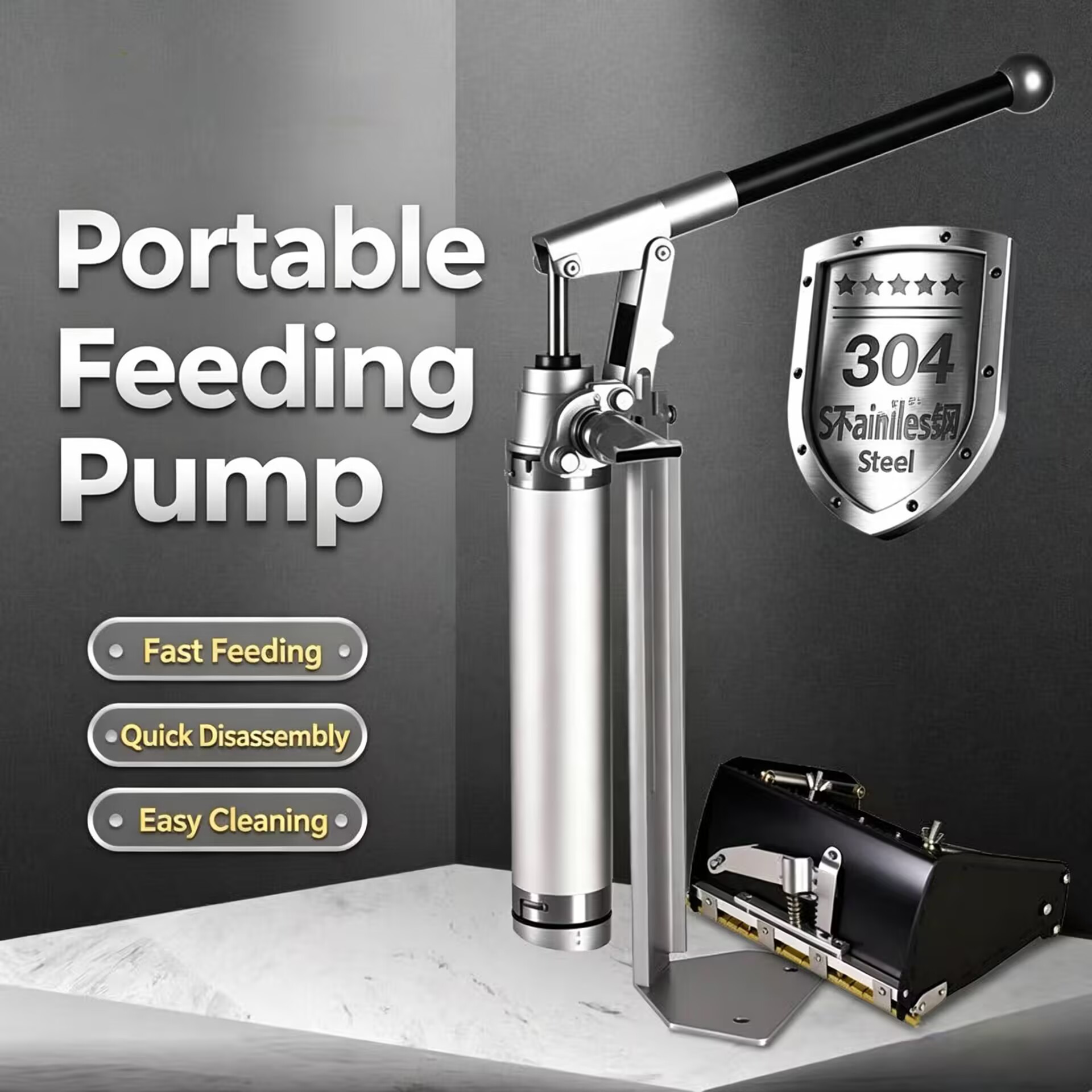 Feeding - Pompe manuelle en acier inoxydable, dispositif