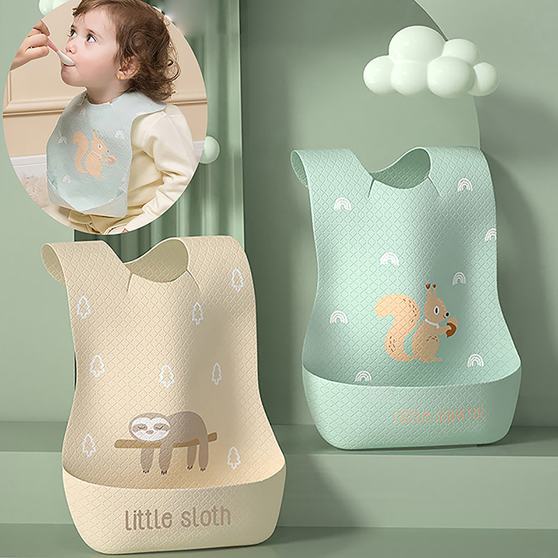 Waterproof Baby Bibs Silicone - Bavoir réglable imperméable pour bébé avec