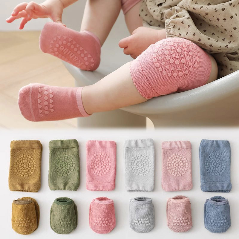 Unisex Baby Socks Non Slip - 3 ensembles de chaussettes et genouillères
