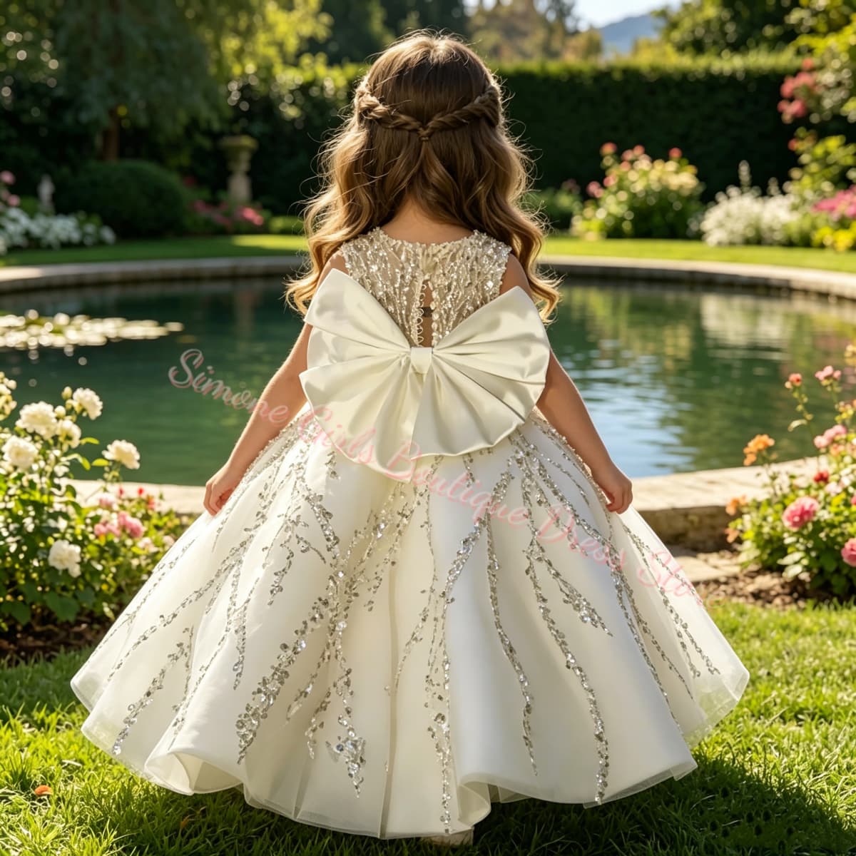 Toddler Girl Tulle Party Dress - Robe de demoiselle d'honneur de luxe