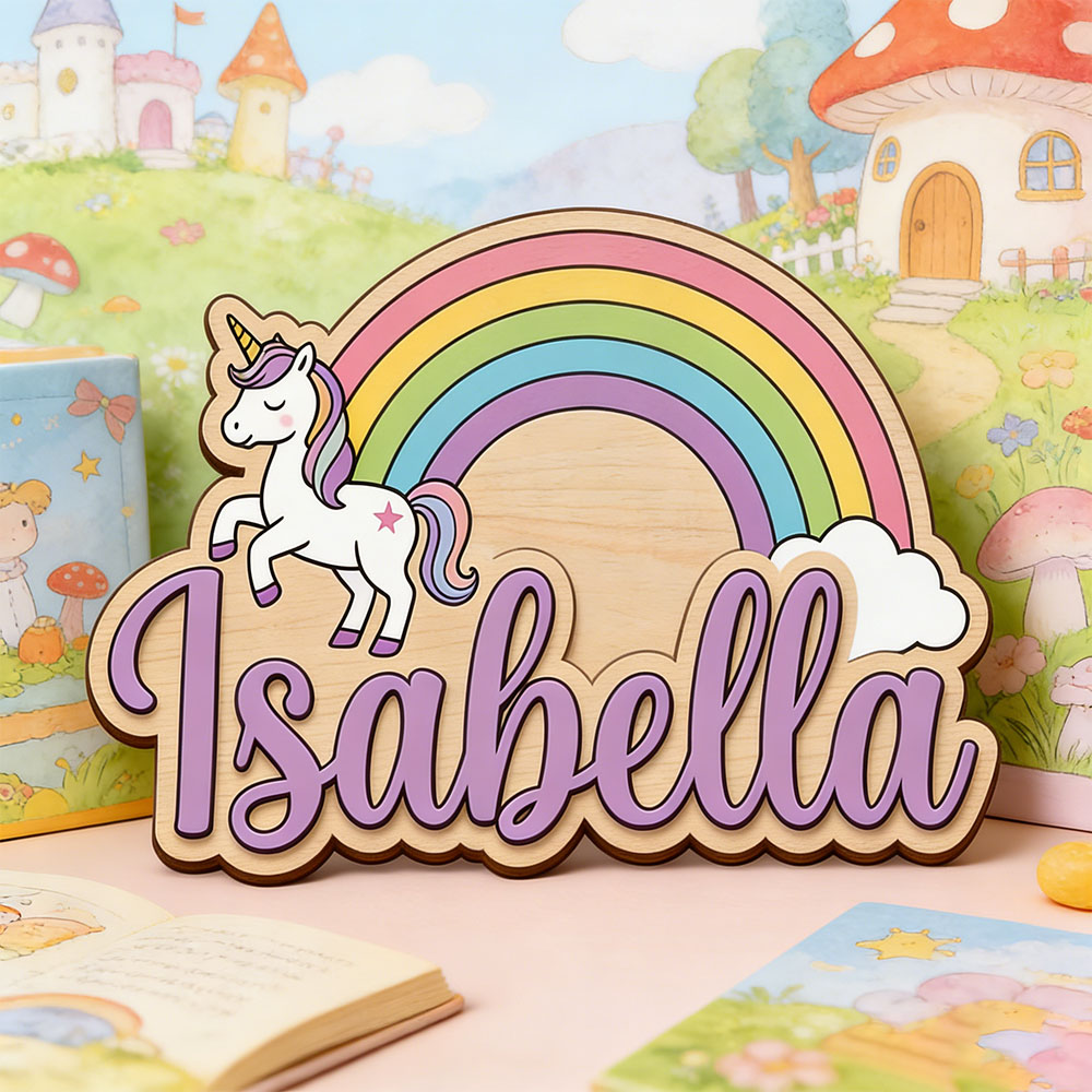 Nursery - Plaque murale personnalisée en bois pour