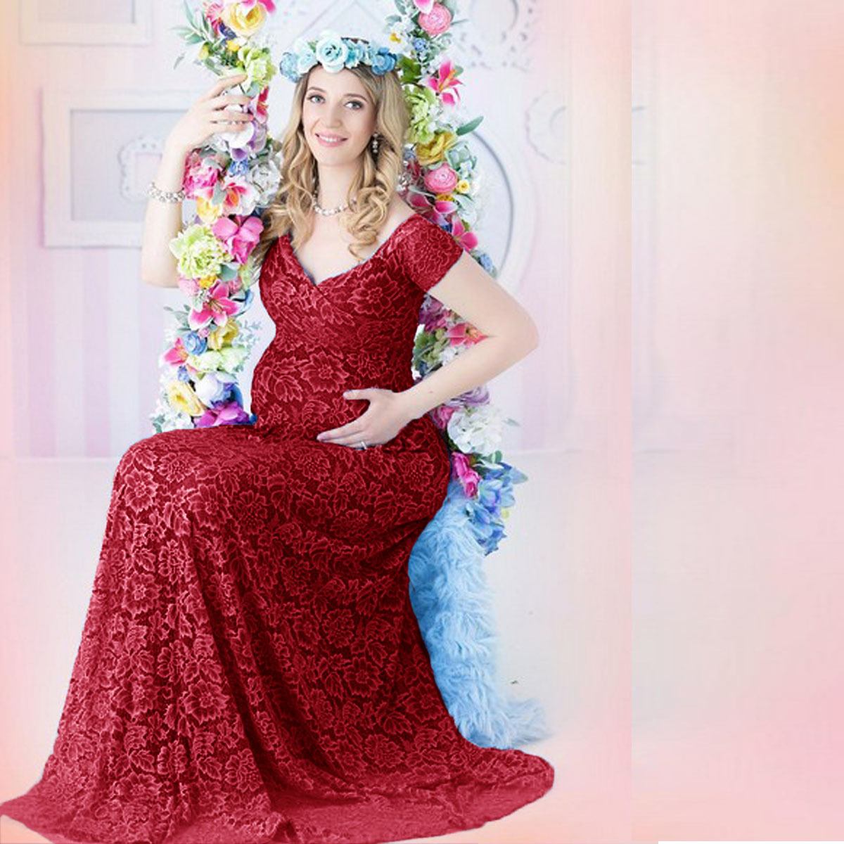 Maternity Wear - Robe longue de maternité européenne et