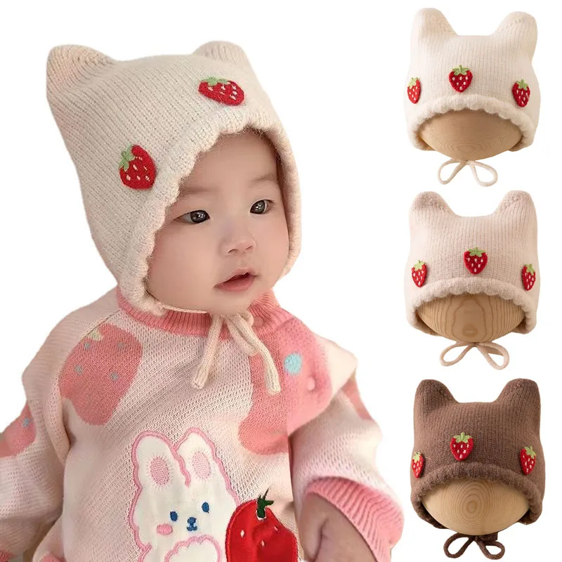 Infant Beanie Hat With Ears - Nouveau automne hiver bébé fille chapeau
