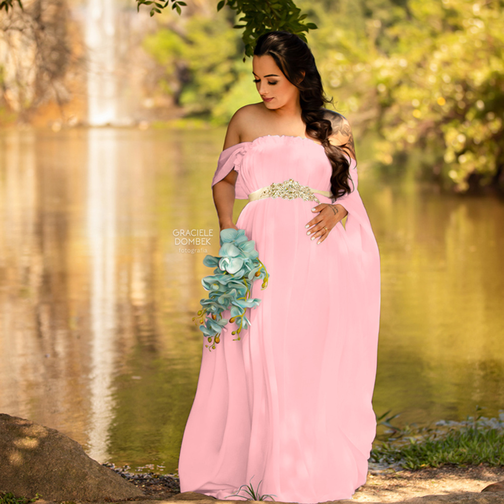 Maternity Wear - Robe longue de maternité en dentelle