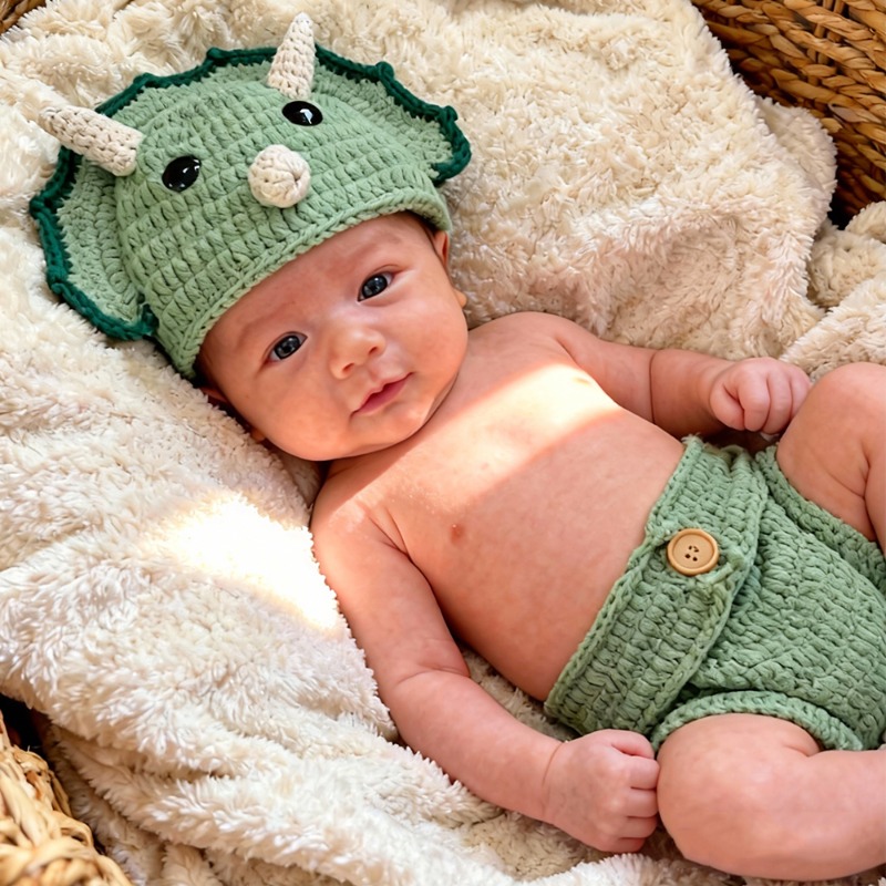 2 pièces Crochet dinosaure nou - Infant Photography Props Outfit avis et prix