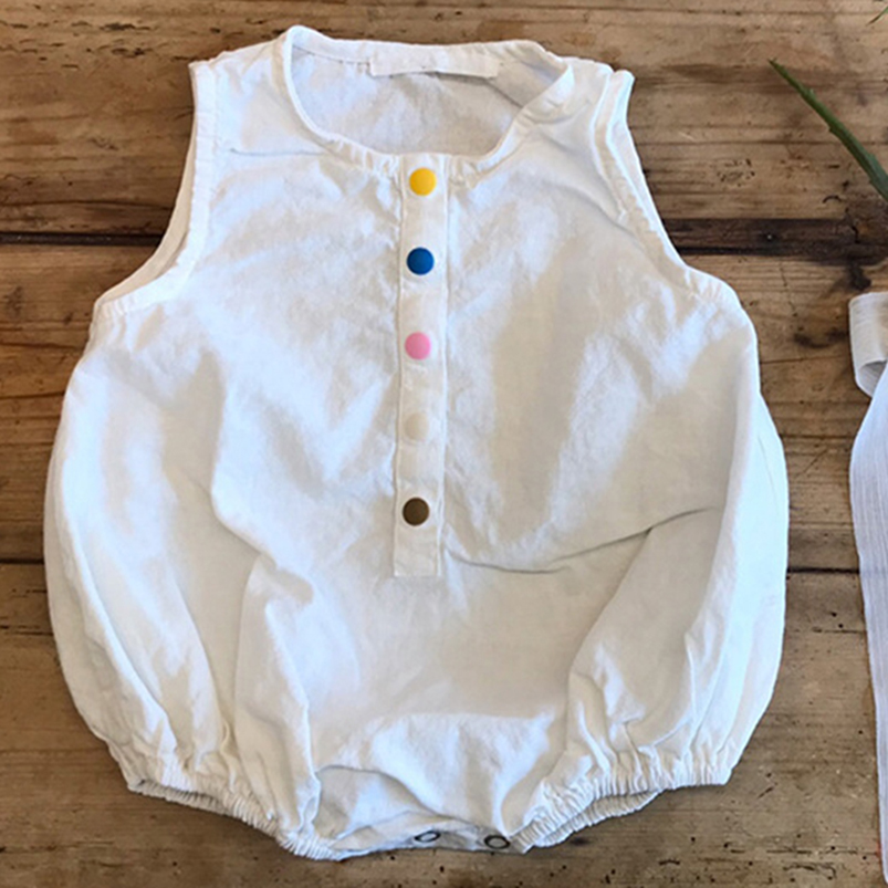 Barboteuse d'été en coton et l - Baby Summer Linen Sleeveless Jumpsuit avis et prix