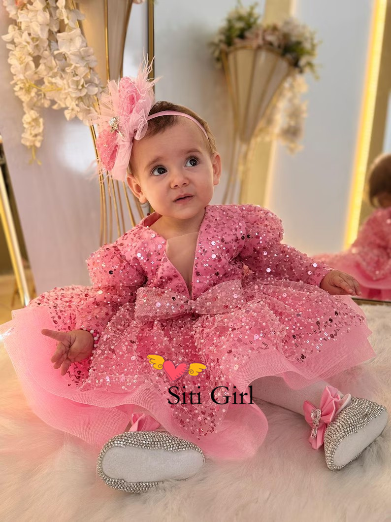 Robe princesse rose pour bébé  - Toddler Girl Tulle Party Dress avis et prix