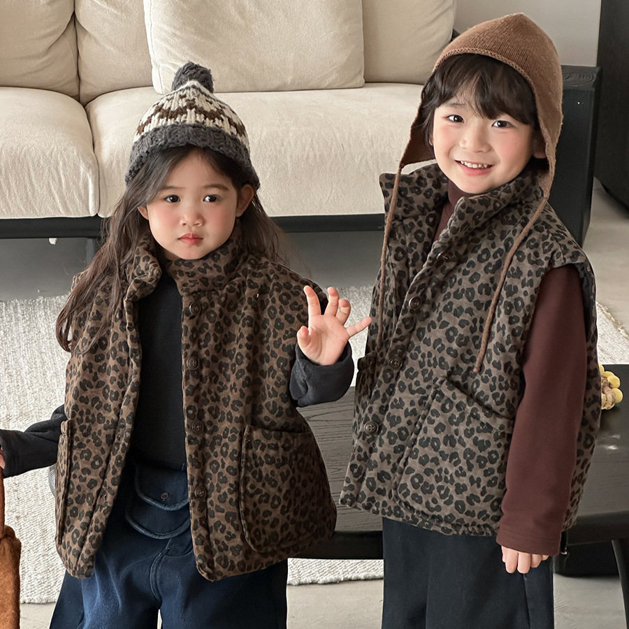Gilet rembourré imprimé léopar - Toddler Boy Winter Fleece Jacket avis et prix