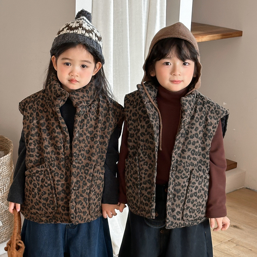 Gilet rembourré imprimé léopar - Toddler Boy Winter Fleece Jacket avis et prix