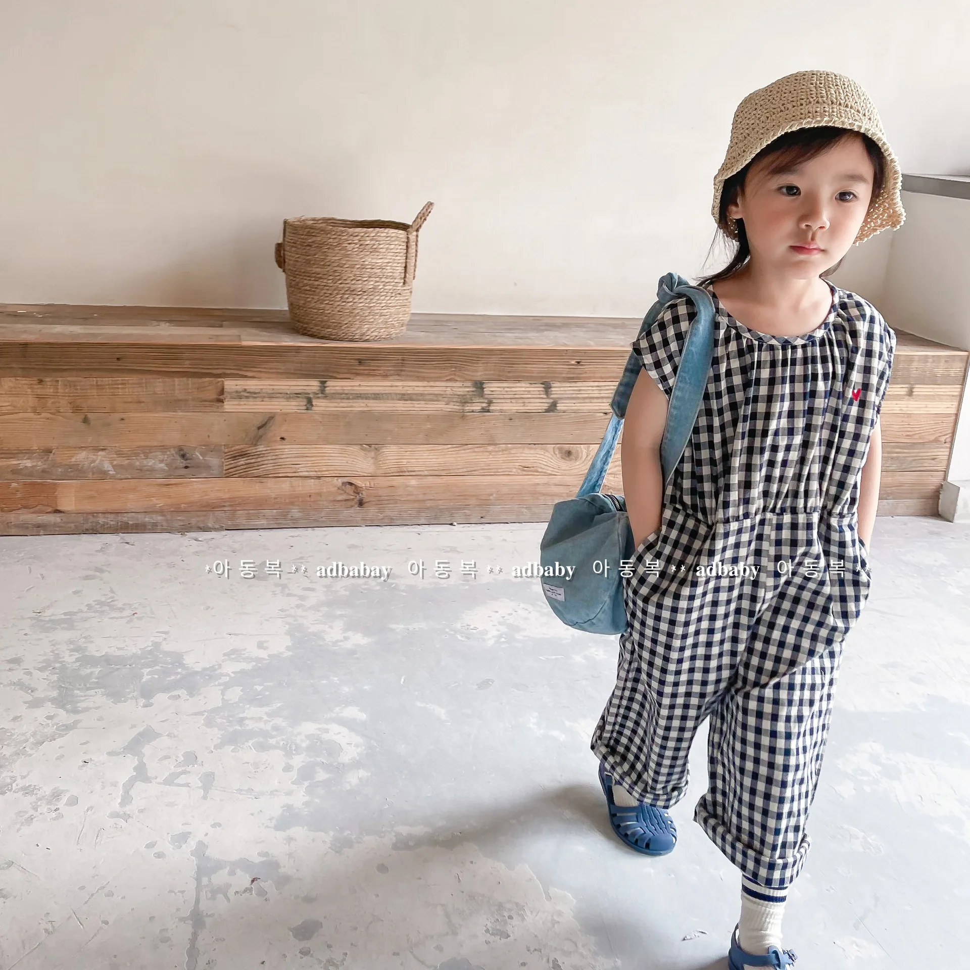 Salopette à carreaux pour bébé - Baby Summer Linen Sleeveless Jumpsuit avis et prix