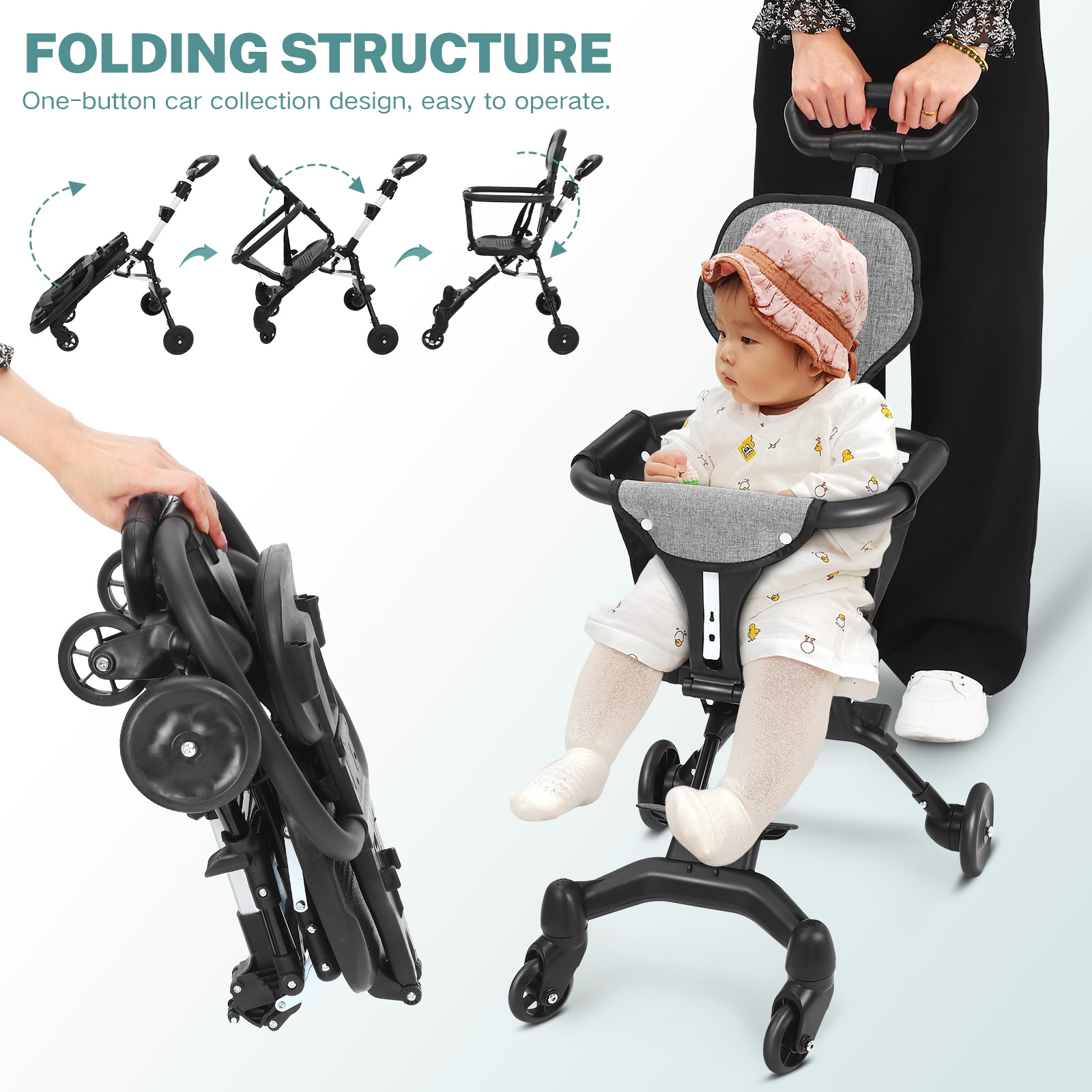 Siège pliable léger Compact po - Lightweight Foldable Baby Stroller Compact avis et prix