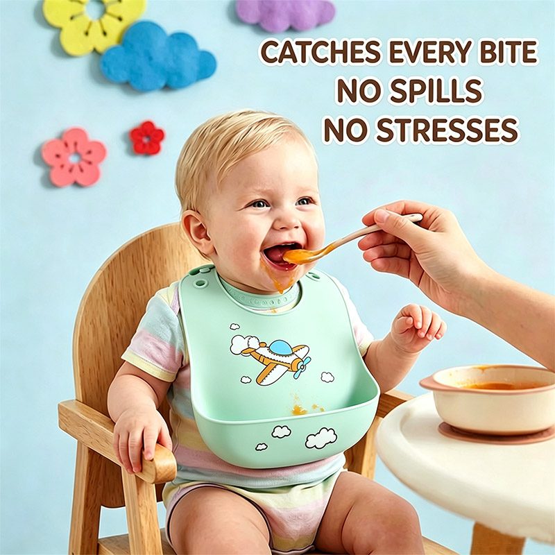 Bavoir d'alimentation en silic - Waterproof Baby Bibs Silicone avis et prix