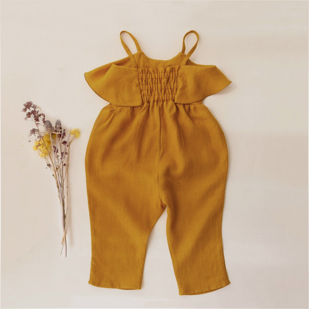 Barboteuse en lin et coton pou - Baby Summer Linen Sleeveless Jumpsuit avis et prix