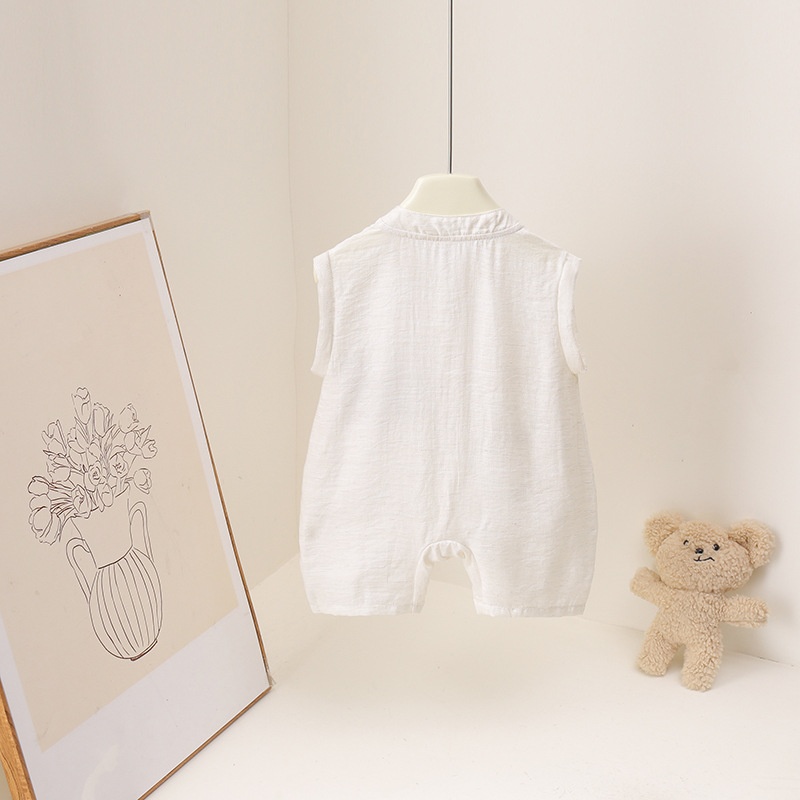 Combinaison Bébé Unisexe en Li - Baby Summer Linen Sleeveless Jumpsuit avis et prix