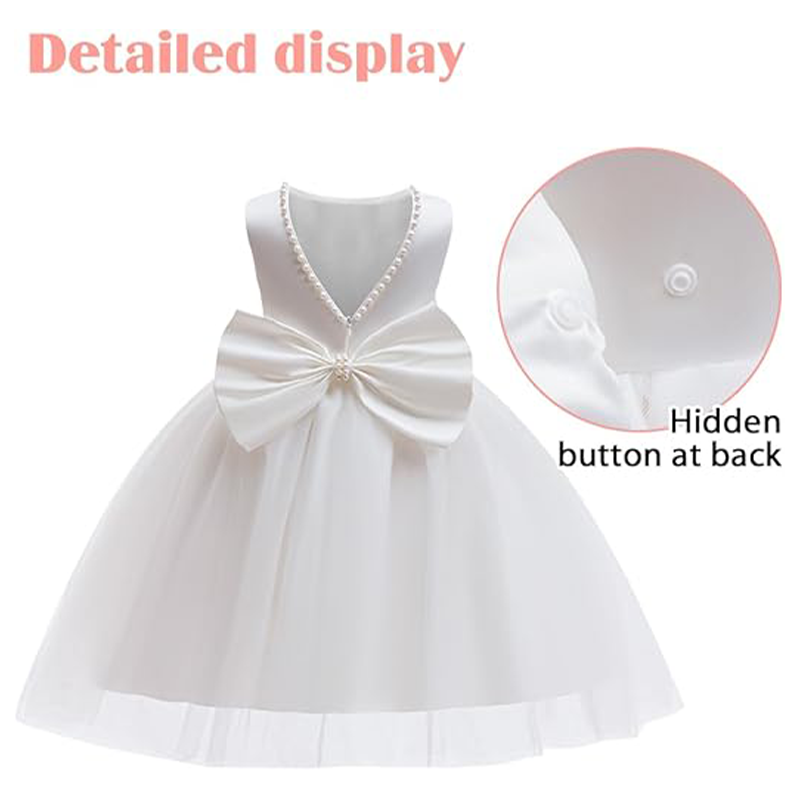 Robe de communion blanche élég - Toddler Girl Tulle Party Dress avis et prix