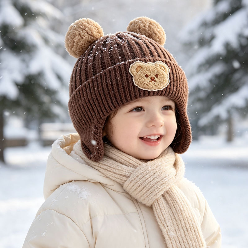 1-10 pièces Bonnet en tricot à - Infant Beanie Hat With Ears avis et prix