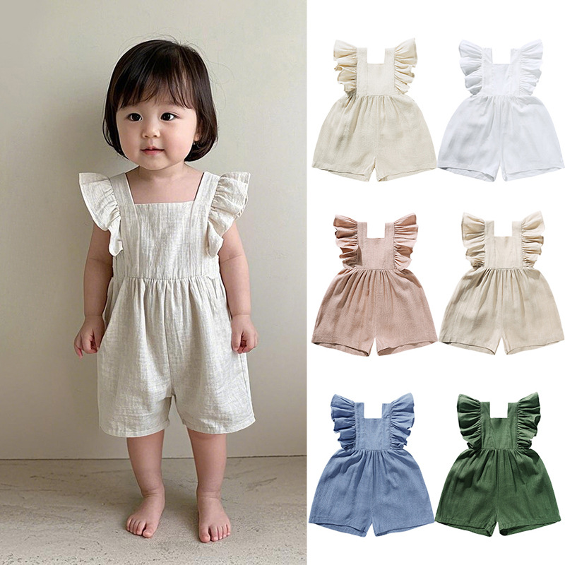 Vêtements d'été pour bébés, Co - Baby Summer Linen Sleeveless Jumpsuit avis et prix