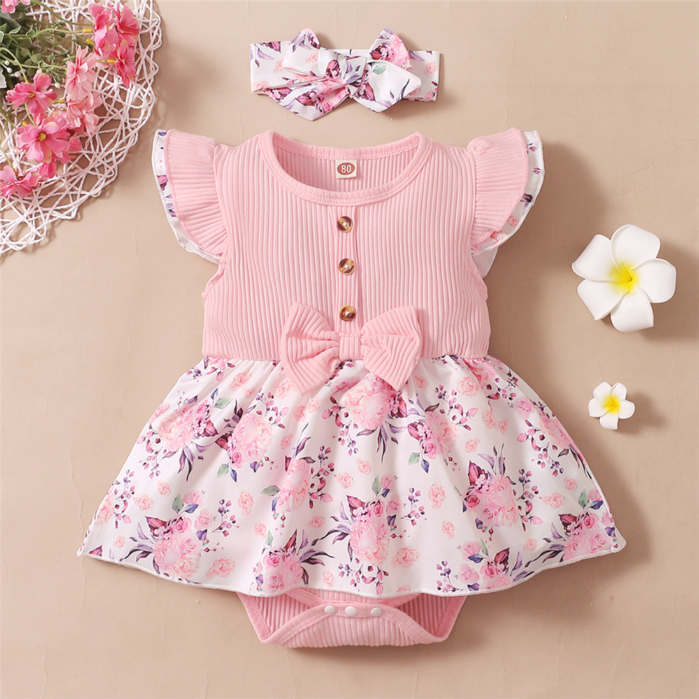 Robe barboteuse florale pour b - Newborn Baby Girl Romper Floral avis et prix