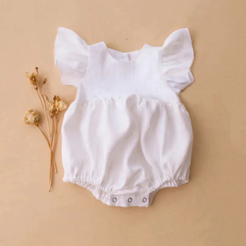 Barboteuse d'été en coton et l - Baby Summer Linen Sleeveless Jumpsuit avis et prix