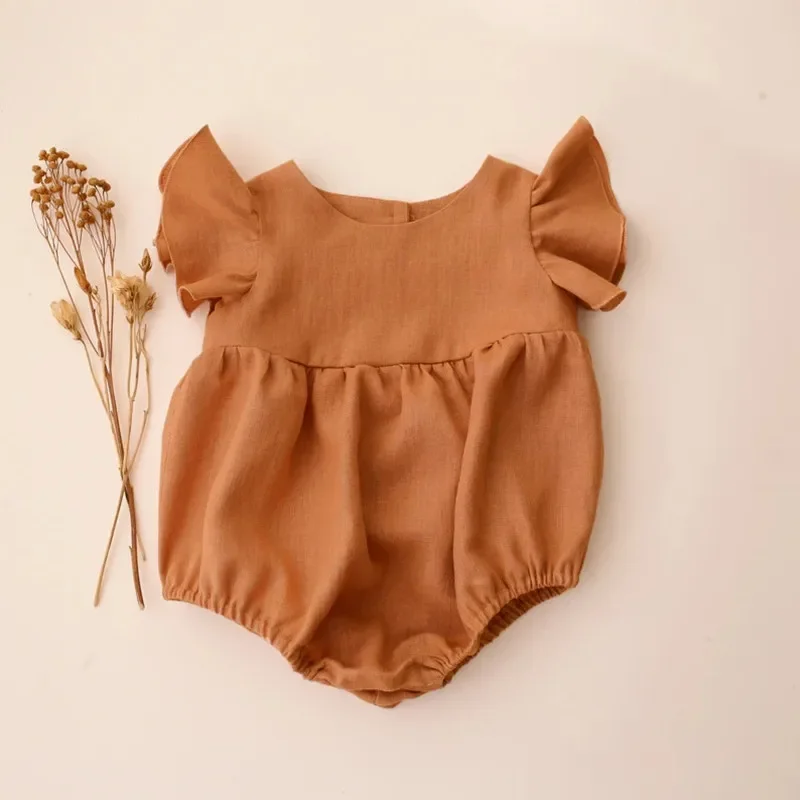 Barboteuse d'été en coton et l - Baby Summer Linen Sleeveless Jumpsuit avis et prix