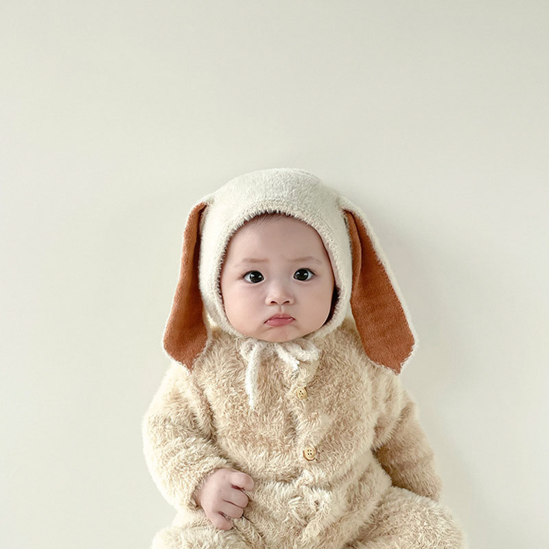 Bonnet en peluche pour bébé av - Infant Beanie Hat With Ears avis et prix