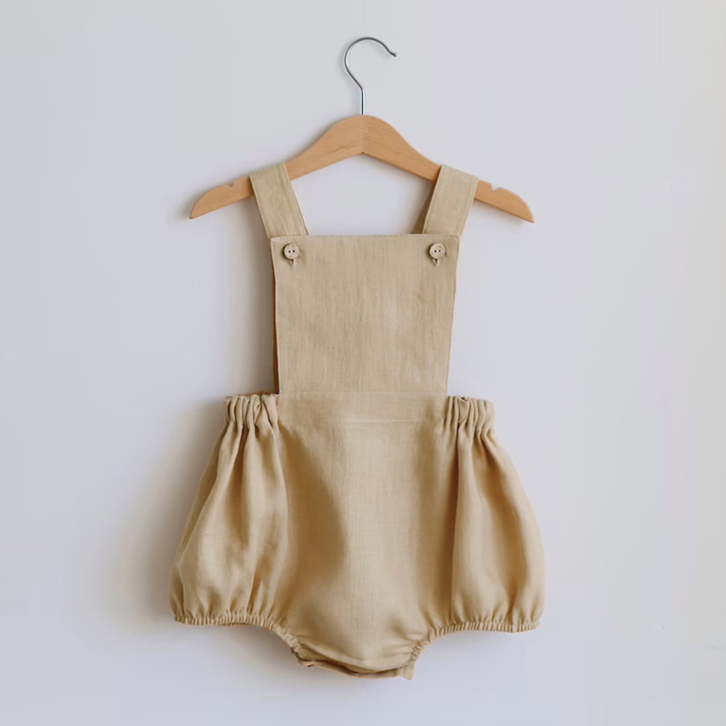 Barboteuse d'été en coton et l - Baby Summer Linen Sleeveless Jumpsuit avis et prix