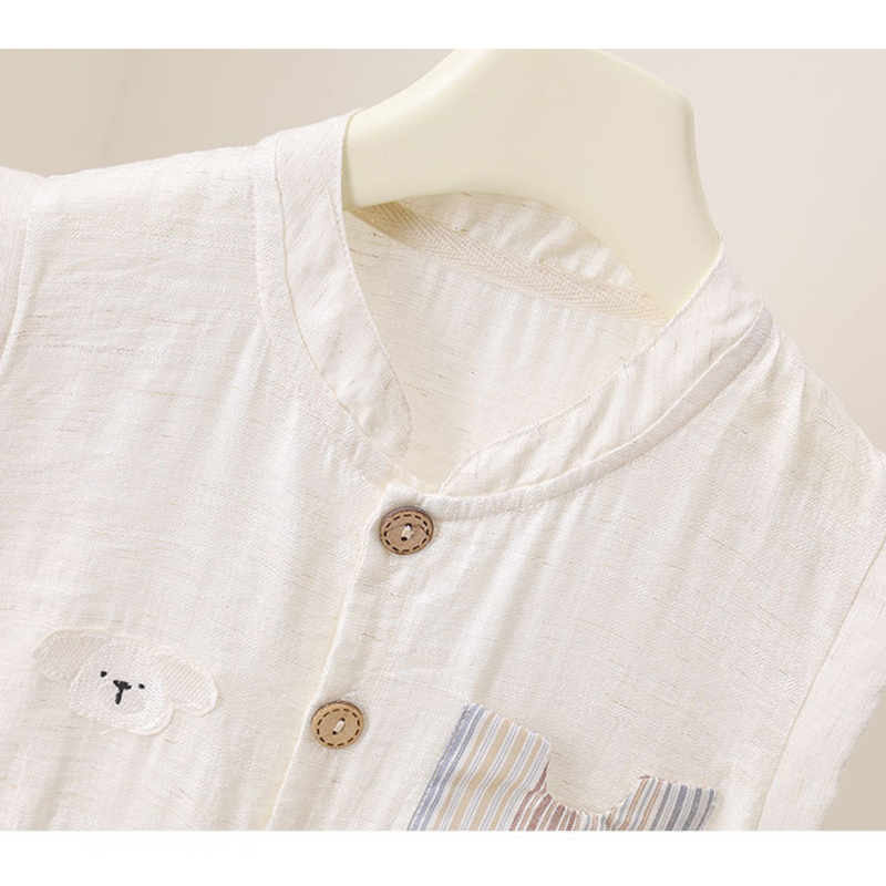 Combinaison d'été pour bébés g - Baby Summer Linen Sleeveless Jumpsuit avis et prix